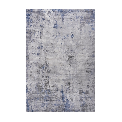 Naar 5x7 Abstract Stain-Resistant Area Rug with Non-Shedding Design, Silver