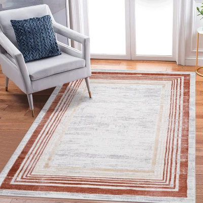 Naar 5x7 Stain-Resistant Area Rug with Cotton Backing, Brown