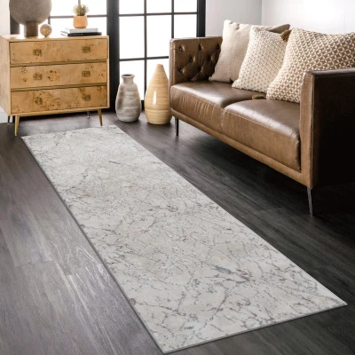 Naar 2x8 Stain-Resistant Area Rug with Non-Shedding Design and Cotton Backing, Multicolor