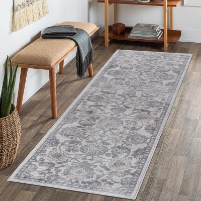 Naar 2x8 Stain-Resistant Area Rug with Cotton Backing, Sand