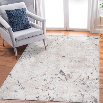 Naar 5x7 Stain-Resistant Rug with Non-Shedding Design and Cotton Backing, Multicolor