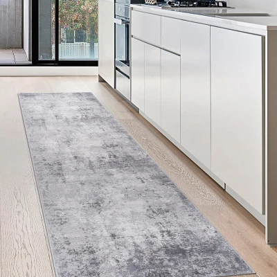 Naar 2x8 Stylish Stain-Resistant Area Rug with Non-Shedding Design, Grey