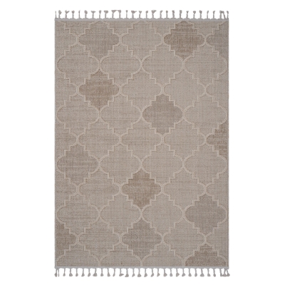 Naar 5x7 Indoor Outdoor Stain-Resistant Area Rug with Medium Pile Height, Cream