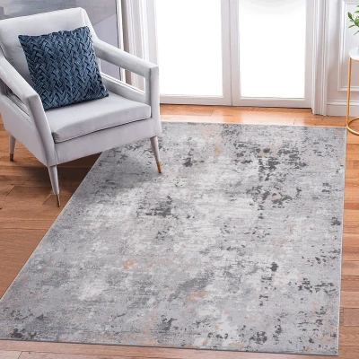 Naar 5x7 Abstract Stain-Resistant Area Rug with Non-Shedding Design, Grey