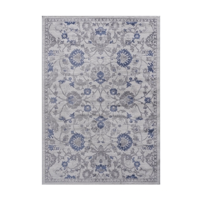Naar 5x7 Stain-Resistant Rug with Cotton Backing, Blue