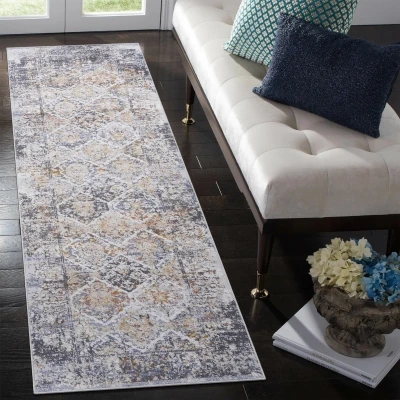 Naar 2x8 Stain-Resistant Rug Blancket with Non-Shedding Design and Cotton Backing, Multicolor