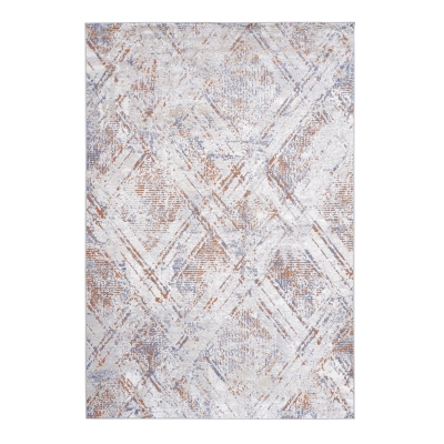 Naar 5x7 Geometric Stain-Resistant Area Rug with Non-Shedding Design and Cotton Backing, Beige