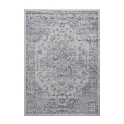 Naar 5x7 Stylish Stain-Resistant Area Rug with Non-Shedding Design, Silver