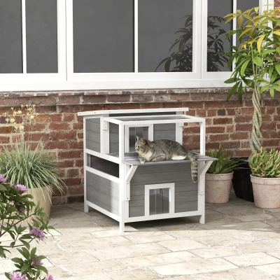 cat house 25.2" W x 34.3" D x 29.9" H Light Gray
