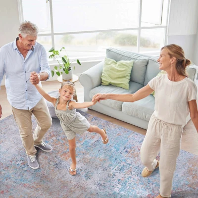 6x9 Washable Low-Pile Non-Slip Non-Shedding Area Rug, Multicolor