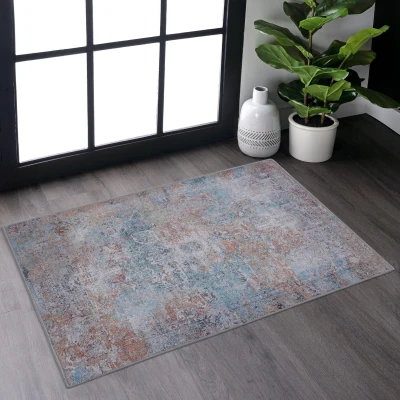 2x3 Kid and Pet Friendly Machine Washable Area Rug, Multicolor
