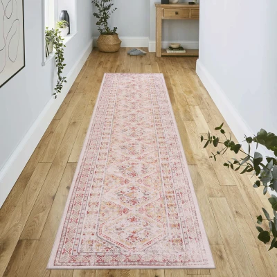 2x10 Non-Slip Machine Washable Area Rug with Low-Pile, Beige