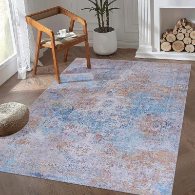 9x12 Washable Kid and Pet Friendly Area Rug, Multicolor