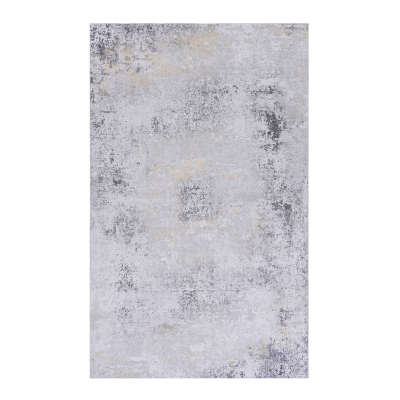 4x6 Non-Slip Machine Washable Area Rug with Low-Pile, Grey