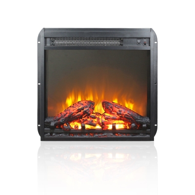 18" CSA/UL Certified Electric Fireplace Insert with Log Set and Realistic Flame, Antique Black