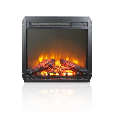 18" CSA/UL Certified Electric Fireplace Insert with Log Set and Realistic Flame, Antique Black