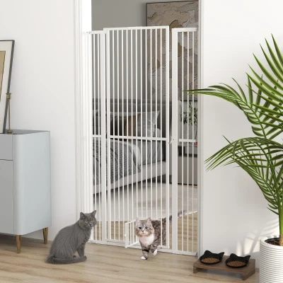 Pet Gate 40.9"L x 1.4"W x 66.9"H White