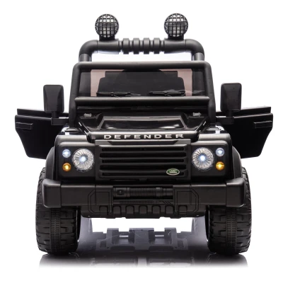 24V Licensed 2015 Land Rover Defender 90 Kids Ride-On Car with Parent Control, Black