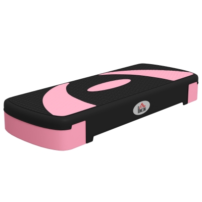 Soozier Adjustable Aerobic Stepper, Exercise Step Platform, Step Exercise Trainer, Workout Fitness Yoga Risers, 4"-6"-8", Pink