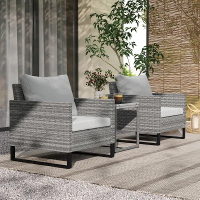 Patio Furniture Set 26.8" W x 26" D x 29.5" H Light Gray