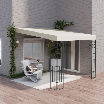 Pergola Gazebo 118.1" L x 118.1" W x 102.4" Cream White