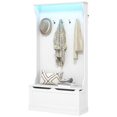 Hall Tree 37.75" x 13.5" x 70.75" White