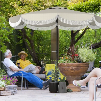 Patio Umbrella Φ8.8' x 7.8' H Light Gray