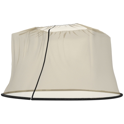 Outsunny 7.5FT Umbrella Table Screen Mosquito Bug Net, Garden Large Umbrella Cover Netting with Zippered Door, Beige