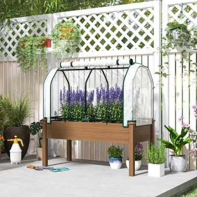 Elevated Planter Box 47.75" x 21.75" x 46" Brown