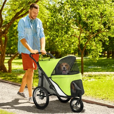 Pet Stroller 39.8" L x 25.2" W x 36.6" H Green