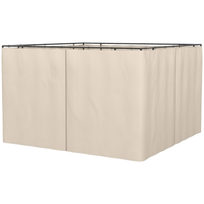Outsunny 10' x 10' Gazebo Sidewall Set, 4 Panels, Beige