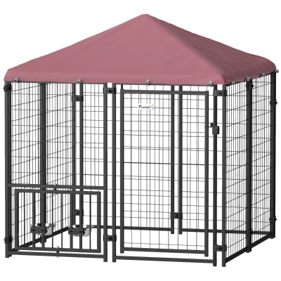 Dog Kennel 4.6' x 4.6' x 5' Red