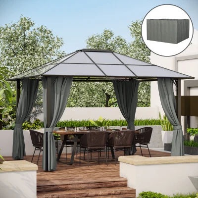 Outsunny 10' x 12' Gazebo Sidewall Set, Gray Panels Included