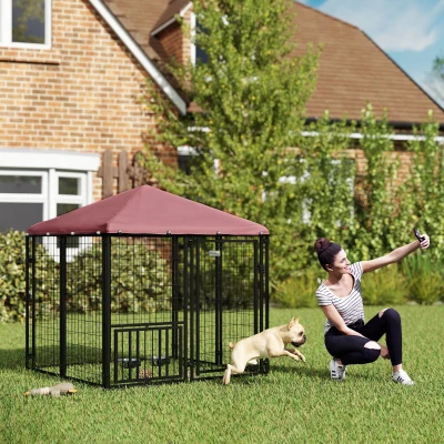 Dog Kennel 4.6' x 4.6' x 5' Red