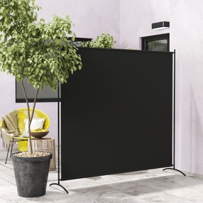 Outsunny Single Panel Room Divider, UV30+ Privacy Screen, Indoor Outdoor Privacy Panel with Stable Base, Black