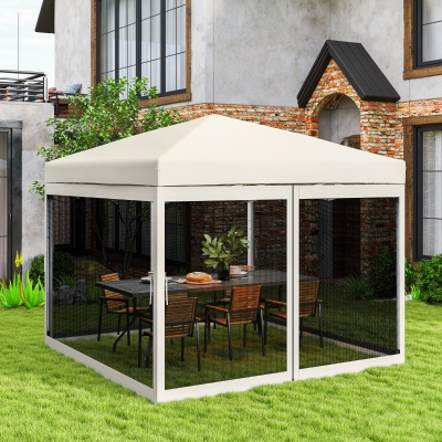 Outsunny Gazebo Mosquito Netting, Replacement Mosquito Netting with Zippers for 10' x 10' Pop-Up Canopy Tent (Mosquito Net Only)