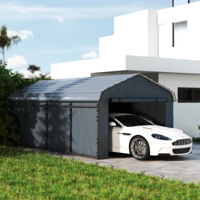 Carport 237.8" L x 144.5" W x 102.4" H Dark Gray