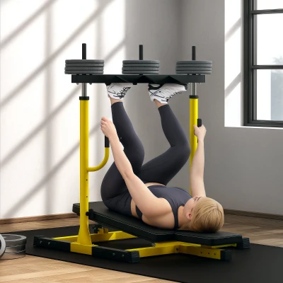 Leg Press Machine 50.4" L x 41.5" W x 53.7" -61.5" H Yellow
