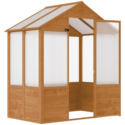 Lean to Green House 6.2' x 3.9' x 6.9' Rustic Brown