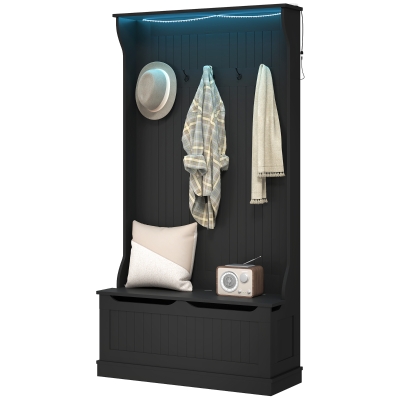 Hall Tree 37.75" x 13.5" x 70.75" Black