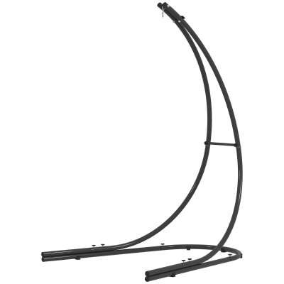 Outsunny Hammock Chair Stand, Heavy Duty Steel Hanging Chair Stand for Swing Chair, Egg Chair Stand with Extra Large Base, Black