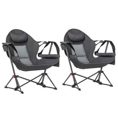 Rocking Camping Chair 34.6" W x 36.2" D x 40.9" H Gray