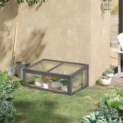 Cold Frame Greenhouse 39.25" x 25.5" x 15.75" Gray