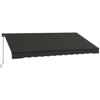 Outsunny 12' x 10' Retractable Awning, 280gsm UV Resistant Sunshade Shelter, for Deck, Balcony, Yard, Black