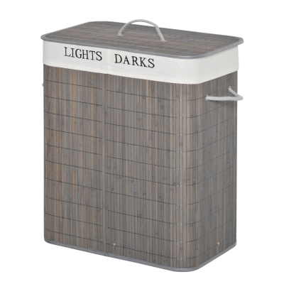 Laundry Basket 20.5" L x 12.6" W x 24.8" H Gray