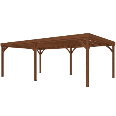 Outsunny 12' x 20' Wooden Pergola, Outdoor Gazebo for Patio, Brown