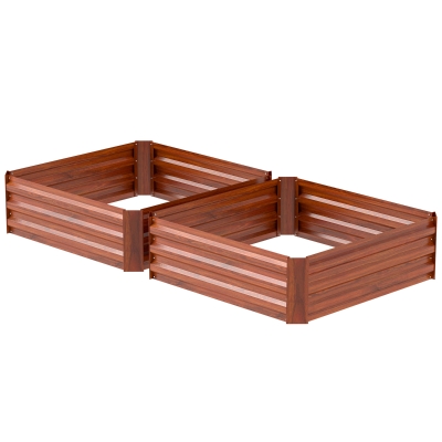 Garden Bed Set 39.25" x 39.25" x 11.75" Brown