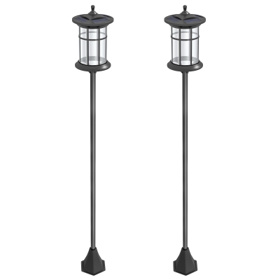 Outsunny 72" Solar Post Light, Cool White LED Outdoor Lamp, Waterproof IP44 for Patio, Garden, Backyard, Pathway, 2 Pack