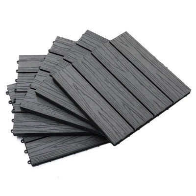 Outsunny Outdoor Tiles, 11 Pack 12" x 12" WPC Interlocking Deck Tiles Waterproof and Non-slip