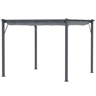 Outsunny 10' x 10' Aluminum Outdoor Pergola Canopy, Gray